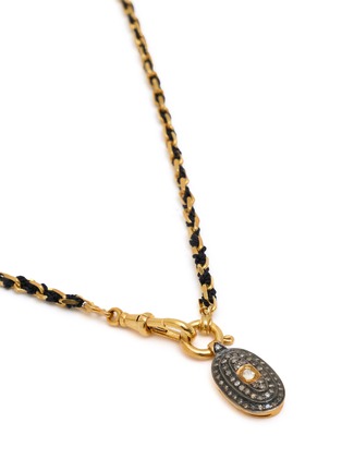 Detail View - Click To Enlarge - MARIE LAURE CHAMOREL - Pendant Gold Plated Silver Silk Yarn Necklace