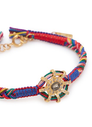 Detail View - Click To Enlarge - MARIE LAURE CHAMOREL - Sterling Silver Silk Yarn Diamond Bracelet