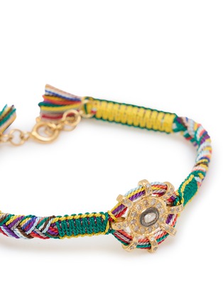 Detail View - Click To Enlarge - MARIE LAURE CHAMOREL - Sterling Silver Silk Yarn Diamond Bracelet