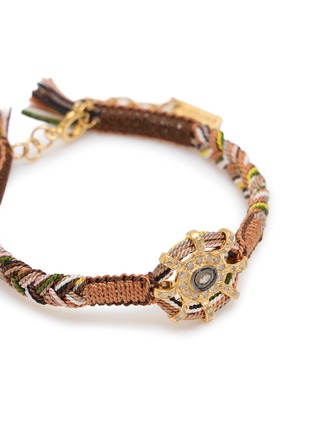 Detail View - Click To Enlarge - MARIE LAURE CHAMOREL - Sterling Silver Silk Yarn Diamond Bracelet