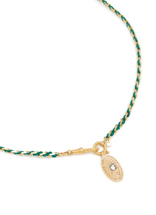 Detail View - Click To Enlarge - MARIE LAURE CHAMOREL - Sterling Silver Silk Yarn Diamond Necklace
