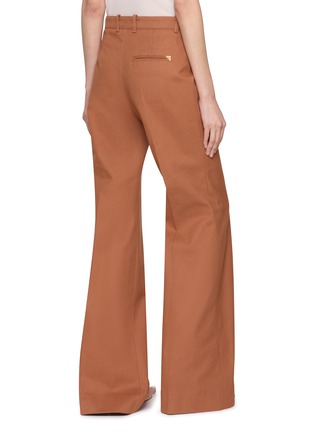 Back View - Click To Enlarge - CHLOÉ - Flared Cotton Denim Tailored Pants