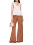Figure View - Click To Enlarge - CHLOÉ - Flared Cotton Denim Tailored Pants