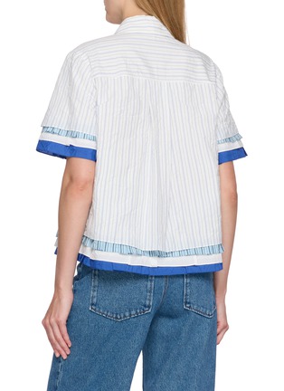Back View - Click To Enlarge - LOEWE - Striped Layered Cuff Hem Shirt
