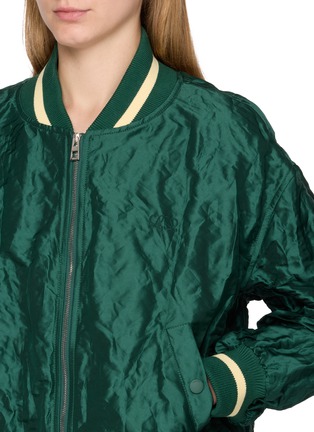  - LOEWE - Striped Rib Trim Crinkled Bomber Jacket