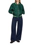 Figure View - Click To Enlarge - LOEWE - Striped Rib Trim Crinkled Bomber Jacket