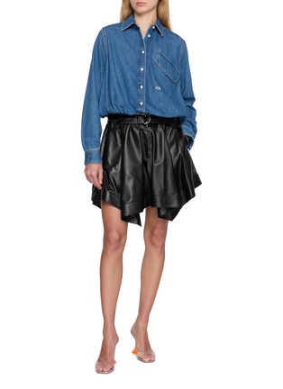 Figure View - Click To Enlarge - LOEWE - Belted Balloon Denim Shirt