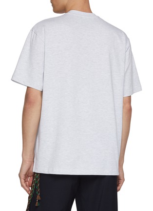 Back View - Click To Enlarge - SOLID HOMME - Oversized Logo Patch Cotton T-Shirt