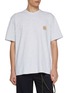 SOLID HOMME Oversized Logo Patch Cotton T-Shirt