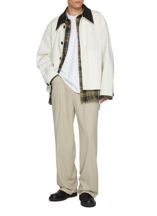 Figure View - Click To Enlarge - SOLID HOMME - Oversized Logo Patch Cotton T-Shirt