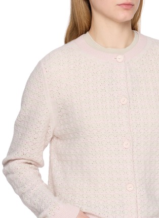  - BARRIE - Plated Stripe Cashmere Knit Cardigan