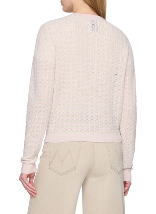 Back View - Click To Enlarge - BARRIE - Plated Stripe Cashmere Knit Cardigan