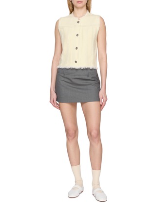 Figure View - Click To Enlarge - BARRIE - Fringed Cashmere Cotton Vest