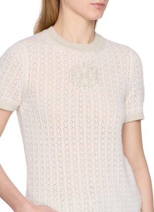  - BARRIE - Mini Thistle Lace Cashmere Knit Top