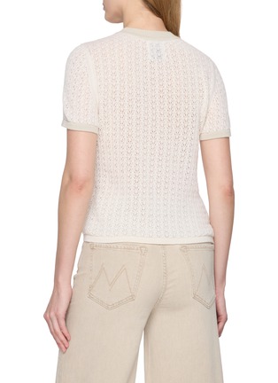 Back View - Click To Enlarge - BARRIE - Mini Thistle Lace Cashmere Knit Top