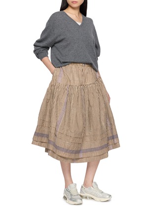 Figure View - Click To Enlarge - STORY MFG - Juniper Hand Block Printed Midi Skirt