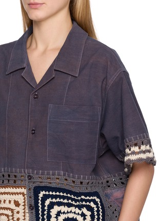  - STORY MFG - Short Sleeve Hand Crochet Patchwork Shirt