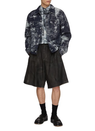 Figure View - Click To Enlarge - TAAKK - Abstract Print Cotton Blend Shirt