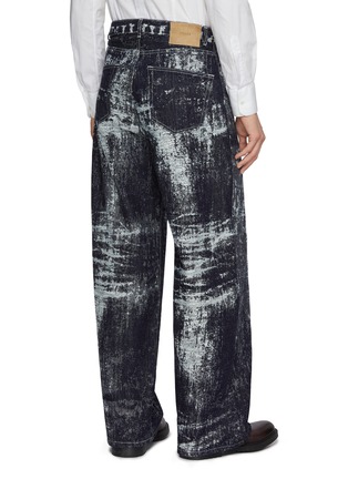 Back View - Click To Enlarge - TAAKK - Abstract Washed Effect Cotton Denim Jeans