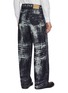 Back View - Click To Enlarge - TAAKK - Abstract Washed Effect Cotton Denim Jeans