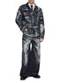 Figure View - Click To Enlarge - TAAKK - Abstract Washed Effect Cotton Denim Jeans