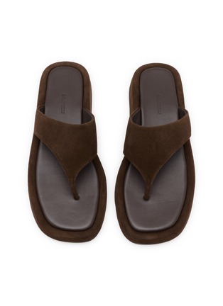 Detail View - Click To Enlarge - SALONDEJU - Pboy Platform Suede Thong Sandals