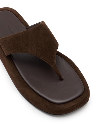 Detail View - Click To Enlarge - SALONDEJU - Pboy Platform Suede Thong Sandals