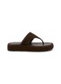 SALONDEJU Pboy Platform Suede Thong Sandals