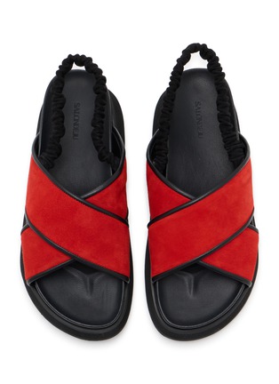 Detail View - Click To Enlarge - SALONDEJU - 45 Smooth X Band Leather Sandals
