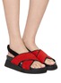 Figure View - Click To Enlarge - SALONDEJU - 45 Smooth X Band Leather Sandals