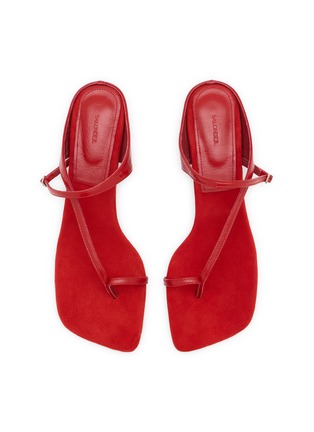 Detail View - Click To Enlarge - SALONDEJU - 40 Oblique Heeled Leather Sandals