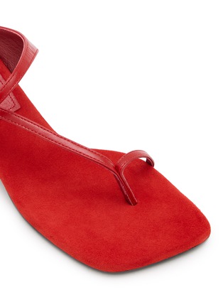 Detail View - Click To Enlarge - SALONDEJU - 40 Oblique Heeled Leather Sandals