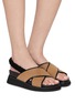 Figure View - Click To Enlarge - SALONDEJU - 45 Smooth X Band Leather Sandals