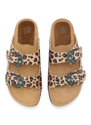 Detail View - Click To Enlarge - TAJI - Donna Buckle Leopardo Sandals