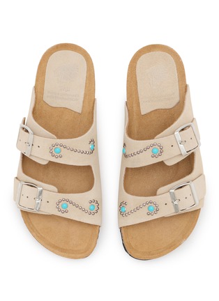 Detail View - Click To Enlarge - TAJI - Donna Buckle Suede Sandals