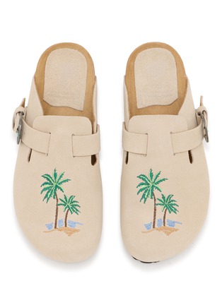 Detail View - Click To Enlarge - TAJI - Sabot Palm Donna Suede Clogs