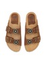 Detail View - Click To Enlarge - TAJI - Donna Buckle Suede Sandals