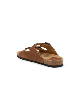  - TAJI - Donna Buckle Suede Sandals