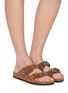 Figure View - Click To Enlarge - TAJI - Donna Buckle Suede Sandals