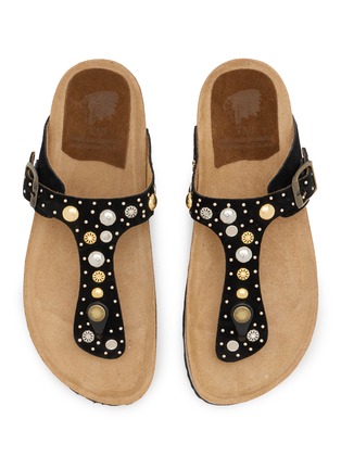 Detail View - Click To Enlarge - TAJI - Donna Suede Thong Sandals