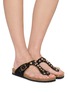 Figure View - Click To Enlarge - TAJI - Donna Suede Thong Sandals
