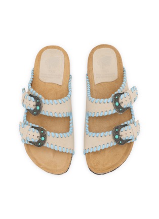 Detail View - Click To Enlarge - TAJI - Donna Buckle Beat Suede Sandals