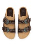 Detail View - Click To Enlarge - TAJI - Donna Buckle Tex Suede Sandals