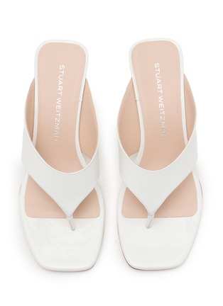 Detail View - Click To Enlarge - STUART WEITZMAN - Vinnie 50 Patent Leather Wedge Thongs