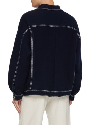 Back View - Click To Enlarge - BARRIE - Oversized Cotton Cashmere Jacket
