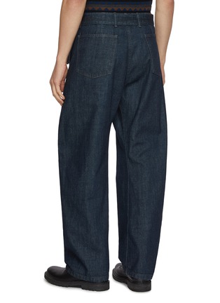 Back View - Click To Enlarge - LEMAIRE - Twisted Leg Belted Cotton Denim Jeans