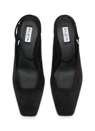 Detail View - Click To Enlarge - ALAÏA - 60 Wedge Suede Mules