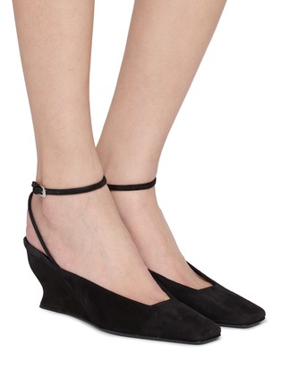 Figure View - Click To Enlarge - ALAÏA - 60 Wedge Suede Mules