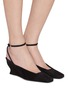 Figure View - Click To Enlarge - ALAÏA - 60 Wedge Suede Mules