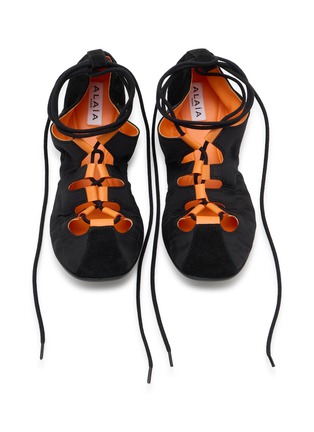 Detail View - Click To Enlarge - ALAÏA - Suede Nylon Ballet Sneakers